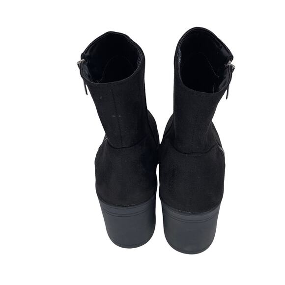 French Connection Jasmine Black Lug Sole Side Zip Ankle Booties Size 10 - Picture 5 of 10